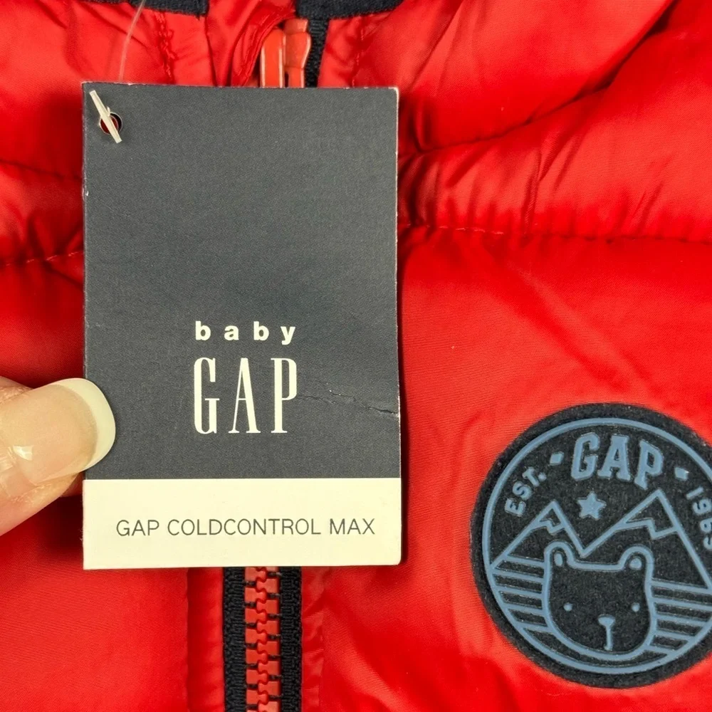 NWT Baby GAP Red Cold Control Max Puffer Vest 6-12 Months Jacket Boy Kids